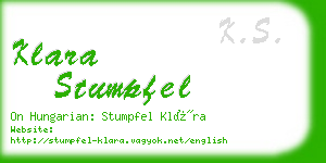 klara stumpfel business card